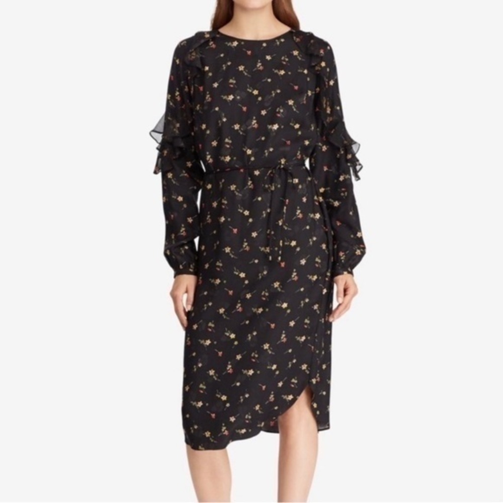 Lauren Ralph Lauren Floral Ruffle Long sleeved Dress